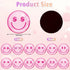 Whaline 12Pcs Pink Smile Face Resin Refrigerator Magnets Pink Preppy Decorative Fridge Magnetic Stickers Cute Locker Magnets for Kitchen Dishwasher Mailbox Metal Door Cabinets
