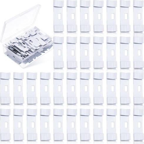 Blulu 30 Pcs Vertical Blind Repair Tabs Kit, Vane Savers Blind Repair Clip, Window Replacement Slats Parts, White