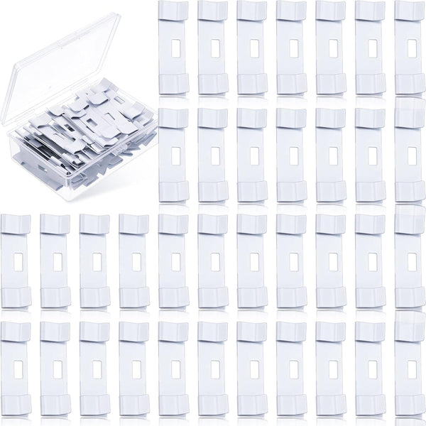 Blulu 30 Pcs Vertical Blind Repair Tabs Kit, Vane Savers Blind Repair Clip, Window Replacement Slats Parts, White
