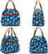 FlowFly Insulated Lunch Cooler Bag - Floral Tote Bag Organizer for Women/Men, White