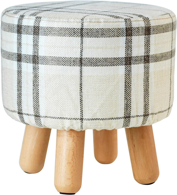 H&B Luxuries Fabric Round Padded Ottoman Foot Rest Stool