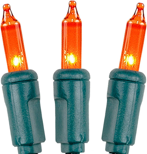 8.5 20 Bulb 4" Bulb 24" Novelty Lights Feet Amber Mini Light String on Green Wire, Non-Connectable Incandescent Fairy
