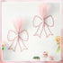 2 Weysat Pcs Pink Bow Wall Decor Boho Nursery Metal Decoration with Artificial Pampas Wall Art Hanging Planters