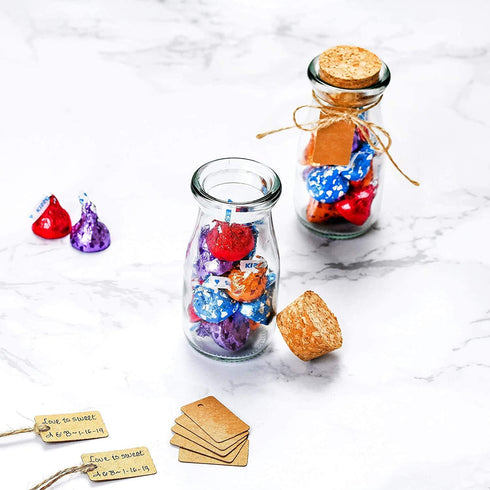 Otis Classic Set of 12 Small Glass Jars with Lids, Mini Bottles for Halloween Decorations, Party Favors