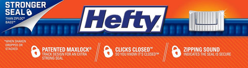 30 Count (4 Pack), 120 Hefty Slider Storage Bags, Gallon Size, Total