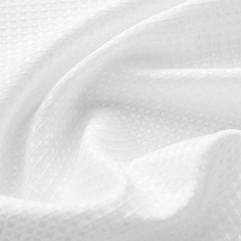 Home Queen Waffle Curtain Valance Window Treatment for Kitchen Bathroom, Set of 1, 60 X 16 Inch, Solid White