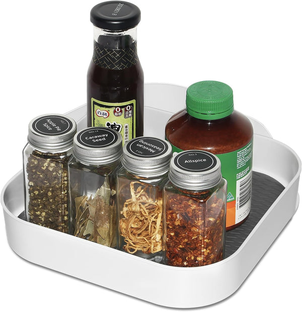 Semlos 9" Square Lazy Susan Turntable, Revolving Spice Rack for Kitchen Storage and Organization, Non-Slip