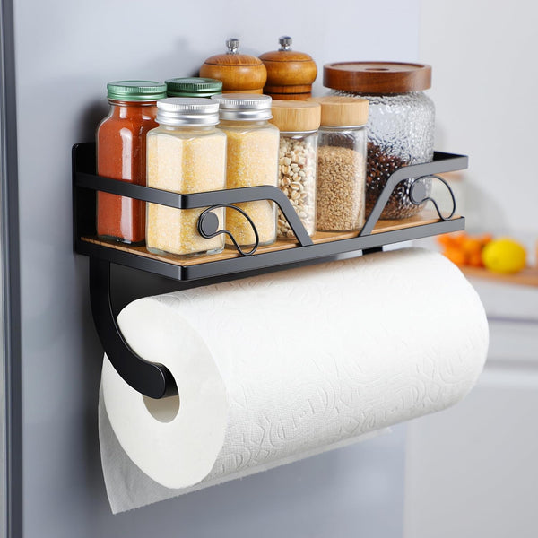 AIDILI Magnetic Paper Towel Holder for Fridge - Magnetic Spice Rack for Refrigerator