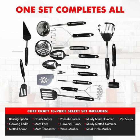 Chef Craft Select Stainless Steel Sturdy Skimmer, 13.25 Inch