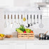 YiZhi Wall Mounted Adhesive Hooks Rack, Space Saving Utensil Holder with 6 Hooks, No Drilling, Pack of 2 (White)