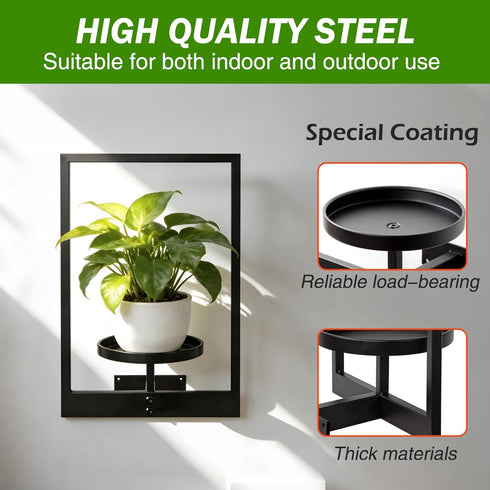 bbteroiu Set 3, Picture Frame Wall Planters of Modern Metal Hanging Shelves for Plants, Rustproof Wall Mount Flower Pot
