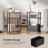 THUMEYE 7" 3 15.7" 23" Narrow Side Table with Fabric Basket, Wide, Tier Skinny End Table with Wood Legs, Slim