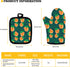 UNICEU White Chicken Pattern Fashion Heat Resistant Hot Oven Mitts & Pot Holders - Kitchen Gift Set with Non-Slip