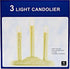 Creative Hobbies 3 Light Electric Candolier, Indoor Christmas Candle Lamp, Ivory Plastic with Clear Bulbs