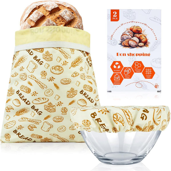 Bon shopping Beeswax Bread Bags for Sourdough - Large Reusable Organic Cotton Sourdough Bags