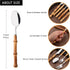 8-Piece Natural Bamboo Dinner Spoon Set, Stainless Steel Spoons with Bamboo Handle for Home Kitchen Restaurant, Mirror Polished Spoons With Bamboo Effect Handle, 8.03 inch