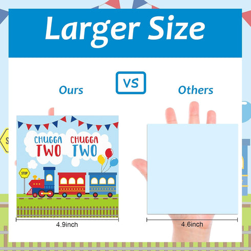 50Pcs Set Qyeahkj Chugga Chugga Two Two Paper Napkins Transportation Party Disposable Napkins for Train Theme Birthday