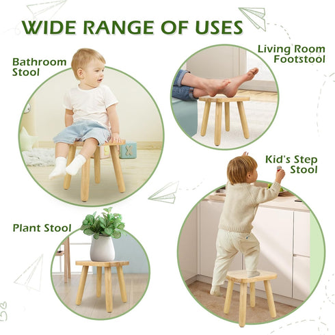 BEE&OAK 9.25 Inch 9.25" 9.25"(W) 8.86"(H)) Wooden Step Stool for Toddlers, Foot Stool for Adults, Plant Stool