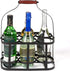 6 Metal Wine Bottle Carrier Bottle Wine Carrier with Wood Handle Farmhouse Metal Wine Rack Basket Caddy Decorative Wine