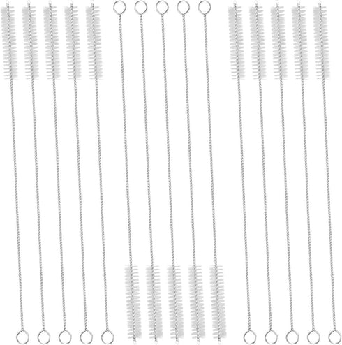 GFDesign Drinking Straw Cleaning Brushes Set, 10 Inches Extra Long, 10mm Wide Pipe Cleaner, Set of 15