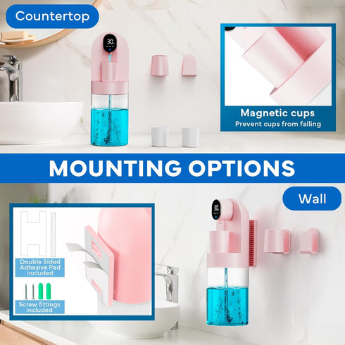 21.12 oz Set 4 4 Automatic Mouthwash Dispenser for Bathroom, Touchless Smart Mouth Wash Dispensers Bathroom Accessories