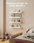 Shario 4-Pack Nursery Book Shelves, White Floating Shelves for Wall Kids, Scalloped Shelves, Wall Book Shelves