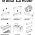 3 SOLEJAZZ Slim Rolling Storage Cart with Wheels Tier Skinny Bathroom Storage Organizer Thin Laundry Room Utility Cart