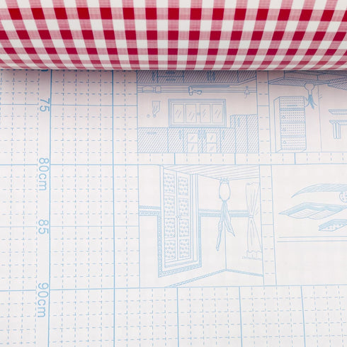 Yifely Red Holiday Gingham Drawer Paper, Self-Adhesive Shelf Liner, Makeup Cabinet Decor, 17.7 Inch by 9.8 Feet