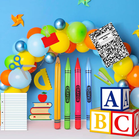 Resholder 14 Pcs Giant School Theme Party Decorations ABC Alphabet Party Favor Box Large Inflatable Pencil Crayon