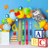 Resholder 14 Pcs Giant School Theme Party Decorations ABC Alphabet Party Favor Box Large Inflatable Pencil Crayon