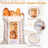 Tag(2 Pack) Reusable Bread Bags, Cotton & TPU Lining Bread Bags with Transparent Window, Anti-Slip Lock Keeps Homemade