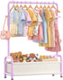 ZHKINGGS Kids Clothing Rack with Storage Shelf, Kids Dress Up Storage for Coats,