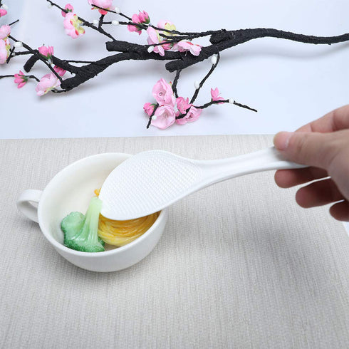 uxcell Plastic Non-Stick Rice Paddle, White Food Service Spoon Scoop
