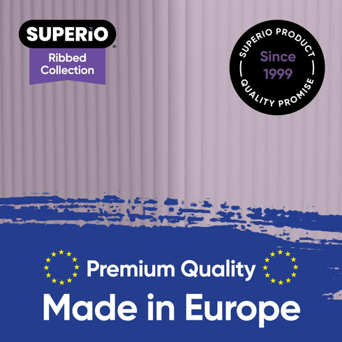 Superio Ribbed Collection - Medium Lilac Purple Plastic Open Storage Bins Organizer Baskets (6 Pack)