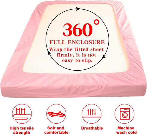NTBAY Twin Fitted Sheet Only - Brushed Microfiber Deep Pocket Fitted Sheet - Soft, Wrinkle-Free, Fade-Resistant