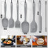 Walfos 7pcs Silicone Spatula Set - 600? Heat Resistant Scraper Spatulas with Stainless Steel Core, Gray