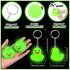 Deekin 24 Pcs Glow in The Dark Green Rubber Duck Keychain, Bulk Halloween Birthday Party Favor, Light Up Keyrings