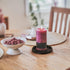 Black Iron Plate Candle Holder Set of 4, 3.8" D x 0.2" H, Elegant Decorative Stand for LED & Wax Candles