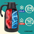 Thermal Coffee Carafe, 68 Oz - Black Stainless Steel, Durable & Easy to Pour, Keeps Drinks Hot for 12 Hours & Chilled