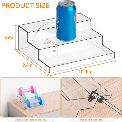 Yieach 3 10.3L 9.4W Tier Clear Acrylic Spice Rack Organizer for Cabinet and Pantry Shelf - x Tiered Spice Rack