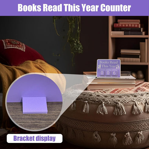 Counter, Books Read This Year Book tracker Bookshelf Decor for Reading Goal, Book Accessories for Reading Lovers