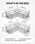 2 Pack) Nieifi Corner Shower Shelves Stainless Steel, Adhesive Shower Caddy Basket Rack with Hooks, Rust Proof