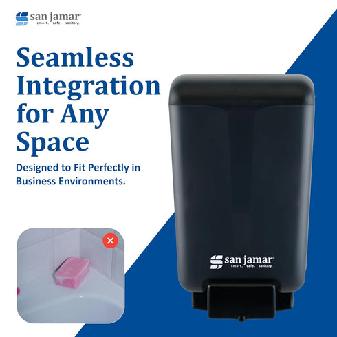 46 San Jamar Classic Plastic Manual Soap Dispenser, Hand Sanitizer Dispenser, Lotion Dispenser with Universal