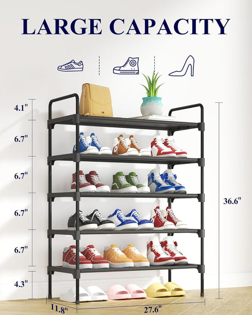 Closet, 27.6" 11.8" 36.6", Kitsure Shoe Rack for Sturdy and Long-Lasting Shoe Shelf, Shoe Rack for Entryway