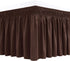 Biscaynebay Wrap Around Bed Skirts for Queen Beds, 15" Drop, Brown Adjustable Elastic Dust Ruffles