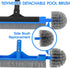 TidyMister Small Pool Brush Head for Cleaning Narrow Corners Steps, Stiff Wavy Bristles Round Brush Scrubber for Above