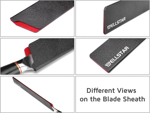 WELLSTAR 2 Piece Knife Edge Guards Set, 12 Inch Universal Blade Covers, BPA Free, Non-Scratch Felt Lining