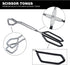 MSY BIGSUNNY Heavy Duty Cooking Tongs, Scissor Tongs with Soft Handles, Stainless Steel, Black 11"