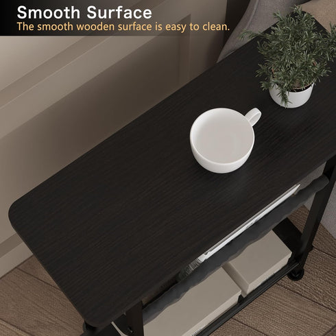 3 Narrow Side Table, Tier Small Side Table for Small Spaces, Morden Slim End Table with with Storage Holder, Narrow