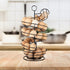 Countertop, QUTREY Black Metal Egg Holder Fresh Egg Skelter, Spiral Design Egg Dispenser Rack with Storage Basket